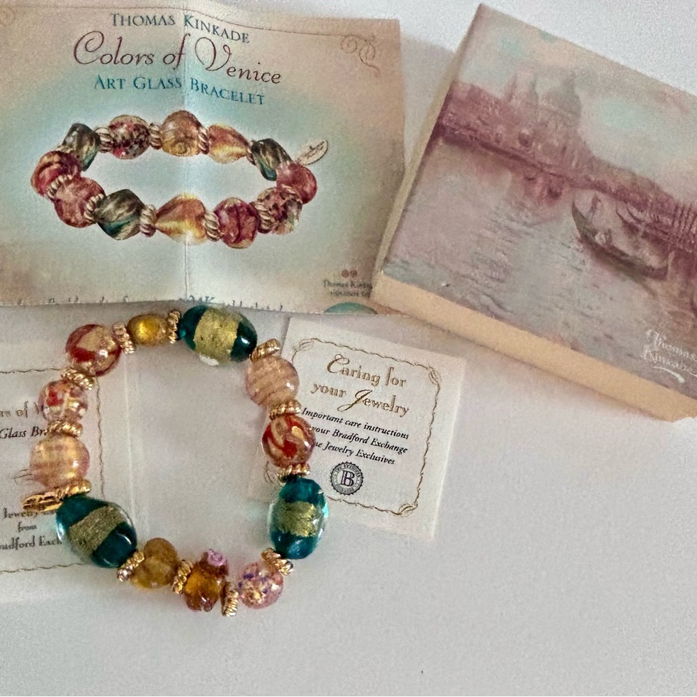Thomas Kinkade Colors of Venice Art Glass Bracelet